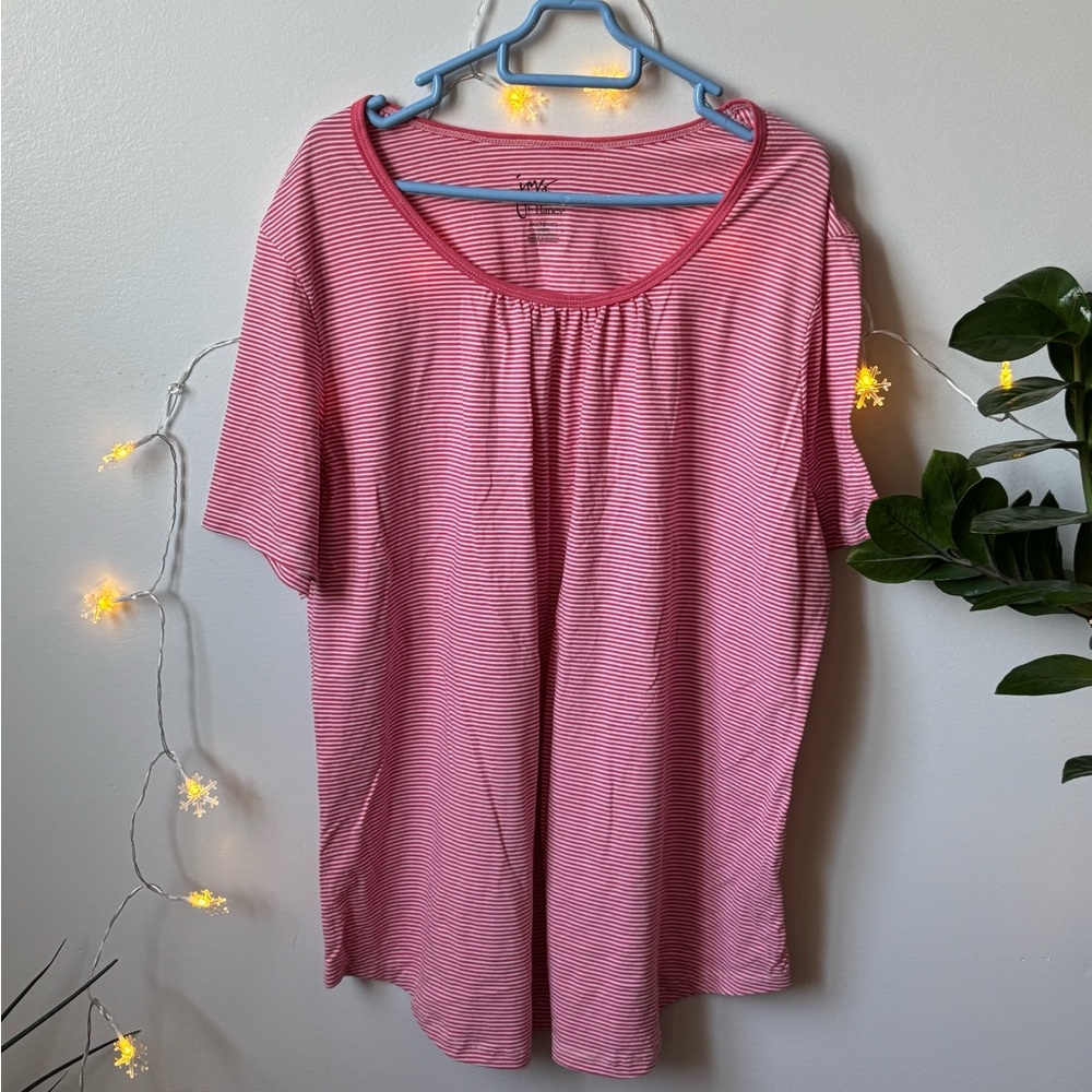 Hanes Pink Striped Women's Blouse